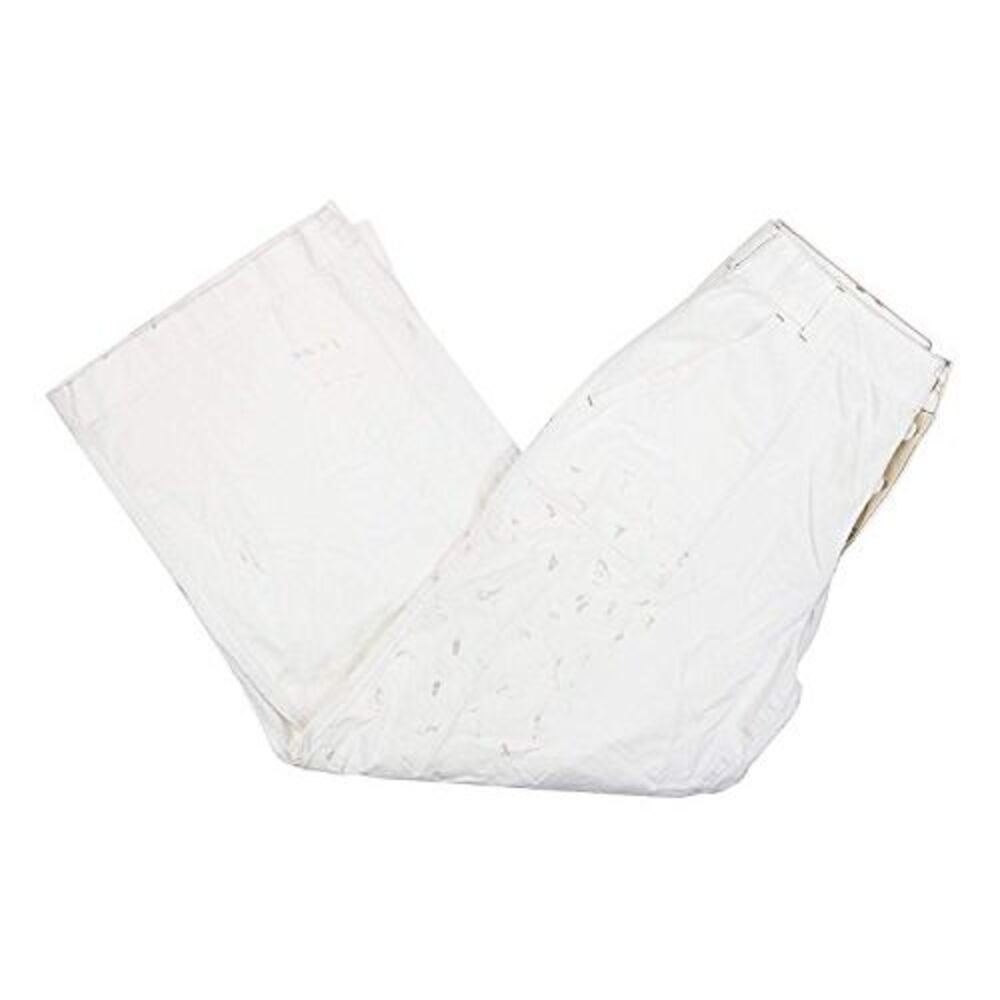 Free People Women's Paint Splatter Casual Jeans Ivory 4